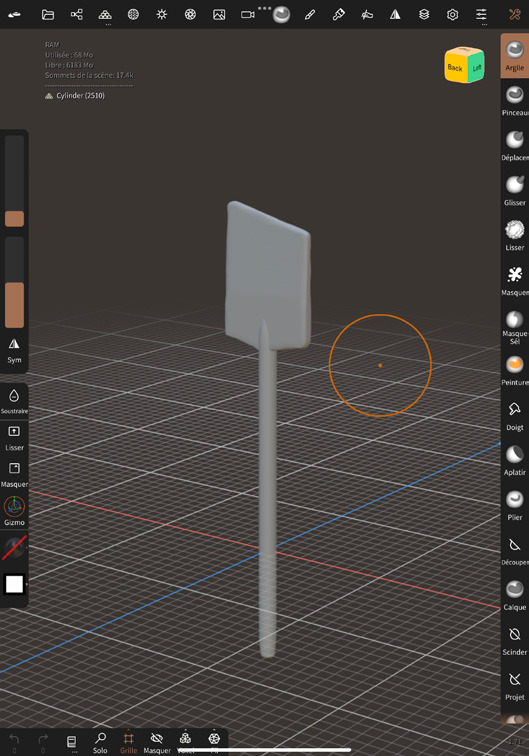 Modèle 3D d'une spatule